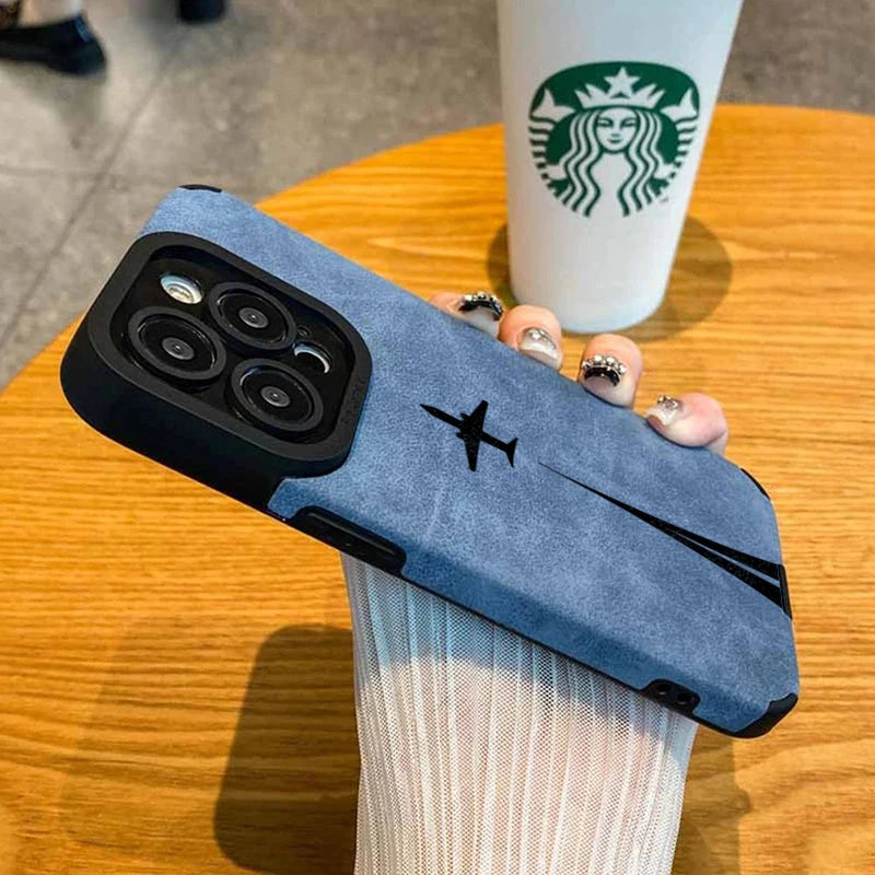 Luxury Matte Leather Silicone Case for iPhone 17 16 15 14 13 12 11 Pro Max 16 Plus X XR XS Max Lens Protection Shockproof Cover