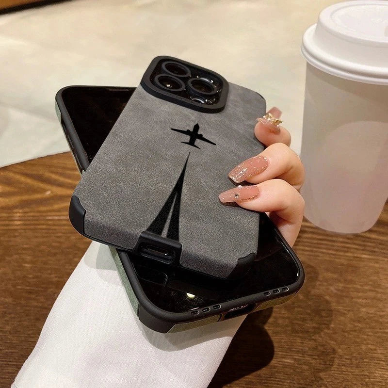 Luxury Matte Leather Silicone Case for iPhone 17 16 15 14 13 12 11 Pro Max 16 Plus X XR XS Max Lens Protection Shockproof Cover
