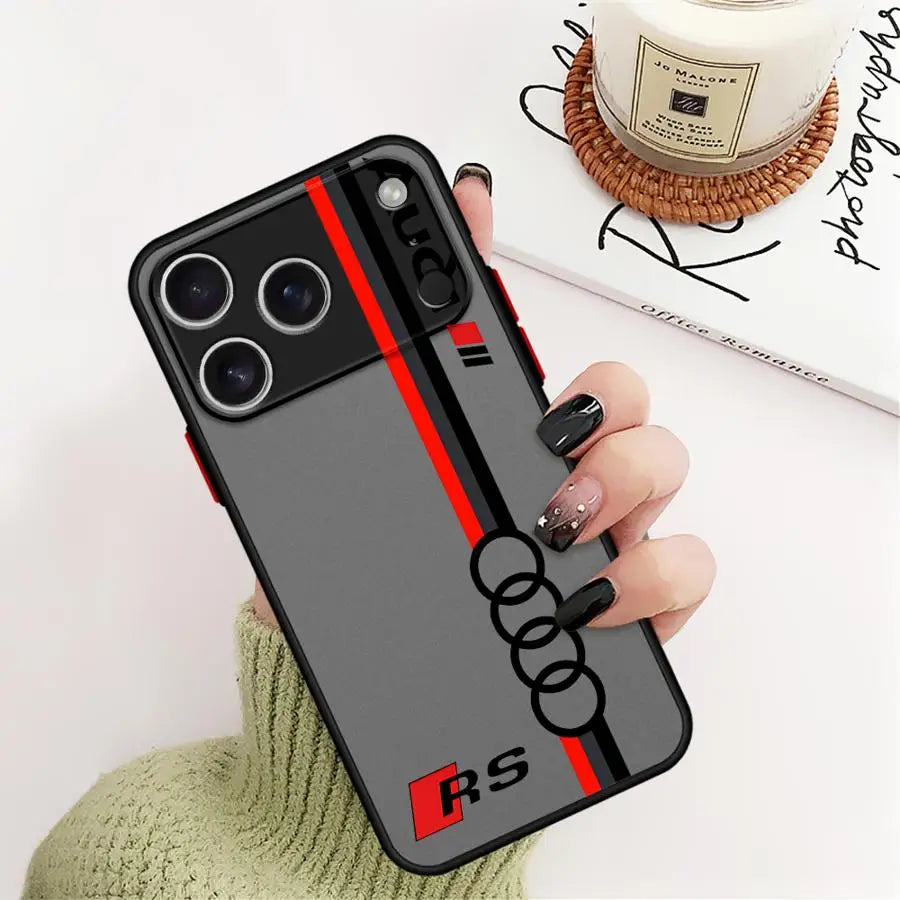 Case for iPhone 17 Pro Max Air 7 8 SE XS XR 13 Mini 12 15 11 14 16 Plus Funda Back Phone Cover Sports Car A-A-udiS