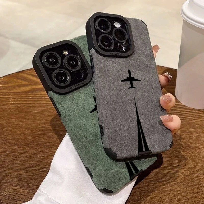 Luxury Matte Leather Silicone Case for iPhone 17 16 15 14 13 12 11 Pro Max 16 Plus X XR XS Max Lens Protection Shockproof Cover