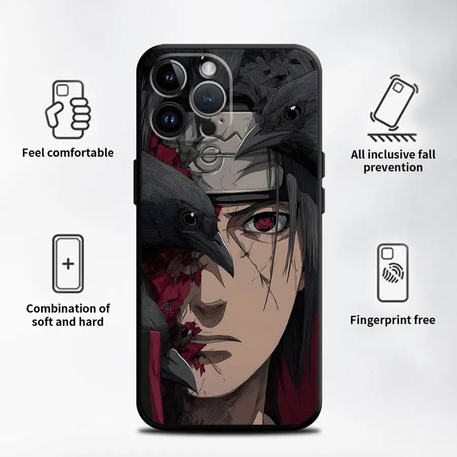 Black Soft Phone Cover Case for iPhone 17Air XR XS Max 13 12 11 17 Pro Max 15 16 14 Plus 7 8 Handsome Hitachi Art