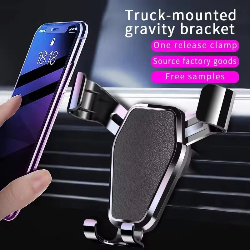 Car Air Vent Phone Holder Stand Gravity Clip Mount Smartphone Navigation Bracket For iPhone Xiaomi Huawei Realme Stable Driving