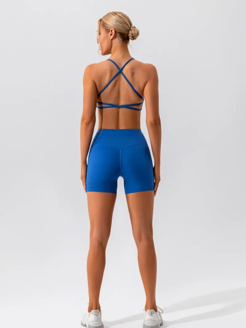 Summervibes Women'S Wire Free Seamless Cross Back Sports Bra Nude, 75% Polyamide Blend, Quick Dry, Lightweight, Compression, anti Odour, Comfortable Activewear Brassiere for Yoga, Running All Seasons Daily Wear with Edgy Design & Real Support, Sports