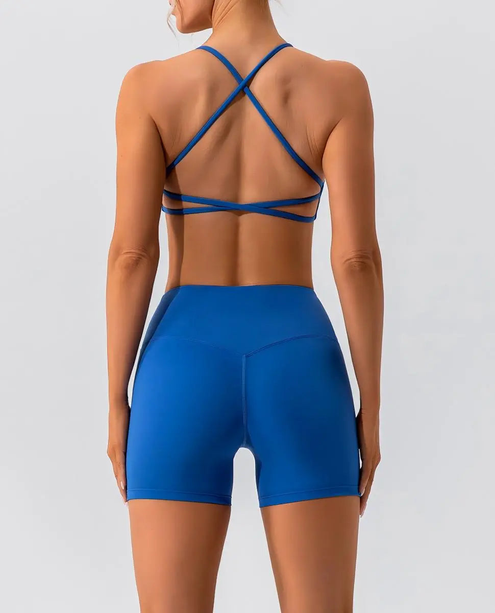 Summervibes Women'S Wire Free Seamless Cross Back Sports Bra Nude, 75% Polyamide Blend, Quick Dry, Lightweight, Compression, anti Odour, Comfortable Activewear Brassiere for Yoga, Running All Seasons Daily Wear with Edgy Design & Real Support, Sports